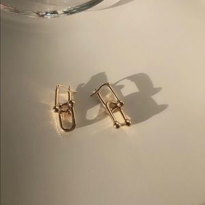 Geometric Lock Clip Earrings